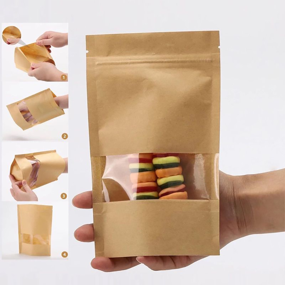 Compostable Stand Up Pouches with Window