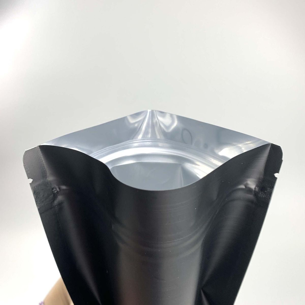 Black Glossy Stand Up Pouches with Window