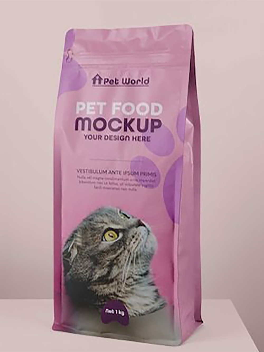 Cat Food Flat Bottom Zipper Pouches
