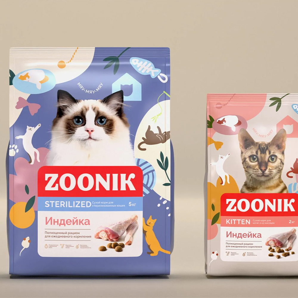 Cat Food Flat Bottom Zipper Pouches