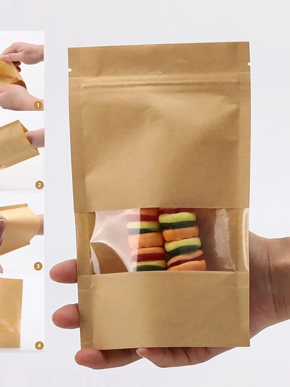 Compostable Stand Up Pouches with Window