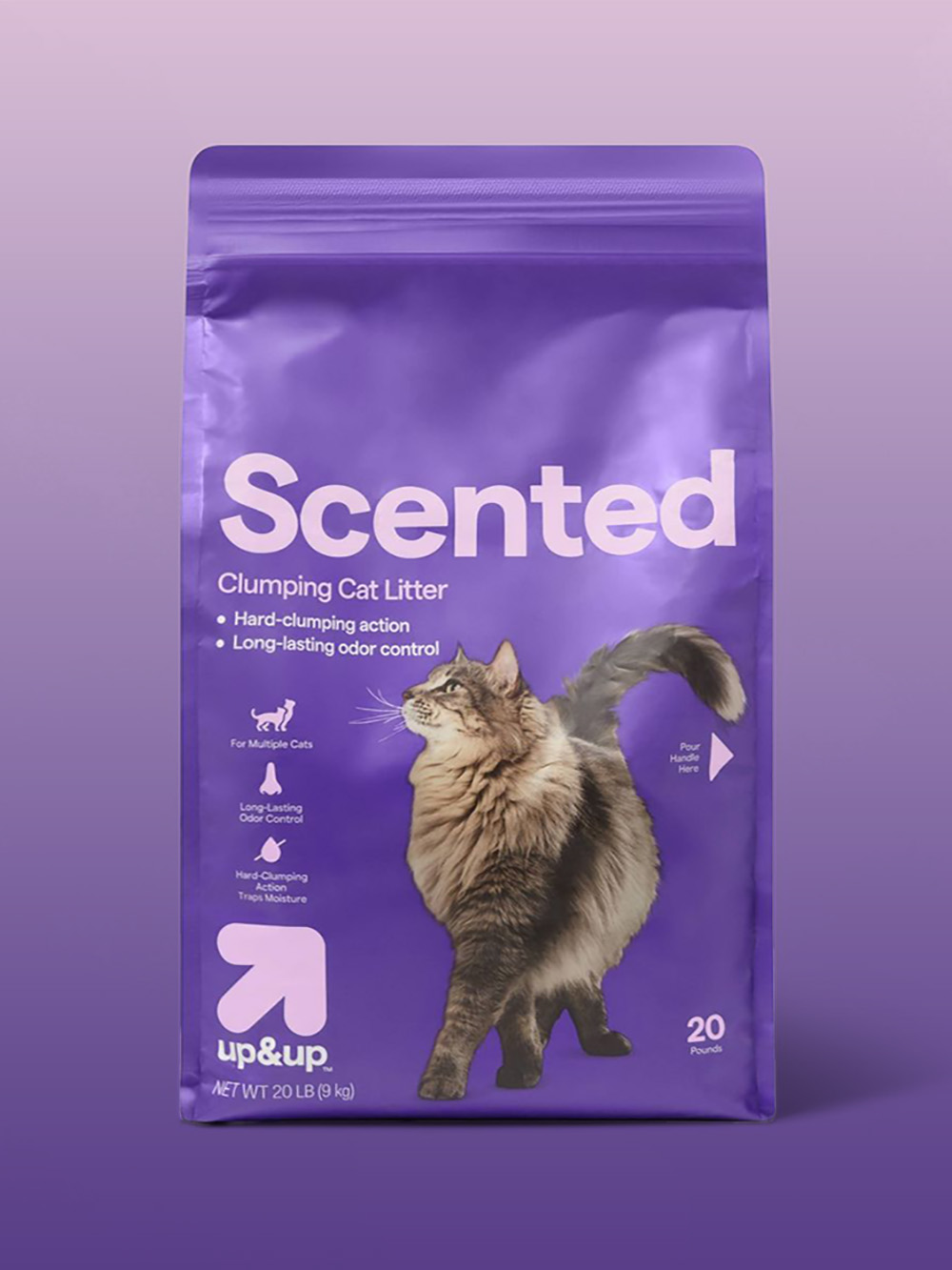 Custom Cat Litter Gusset Packaging Bags with Handle Window