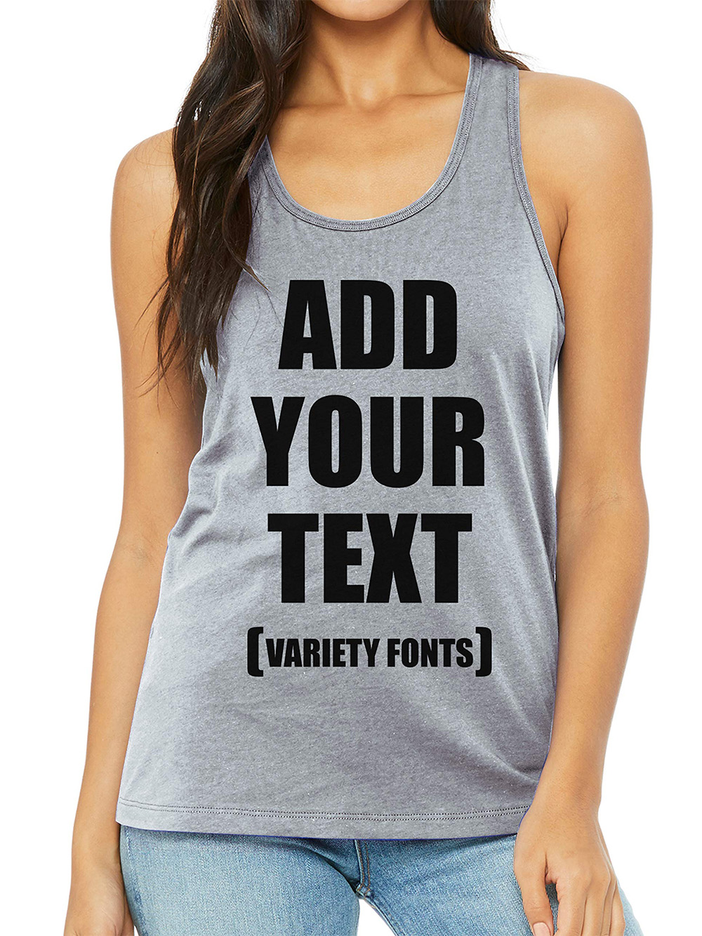 Custom tank tops printing with branded finishes