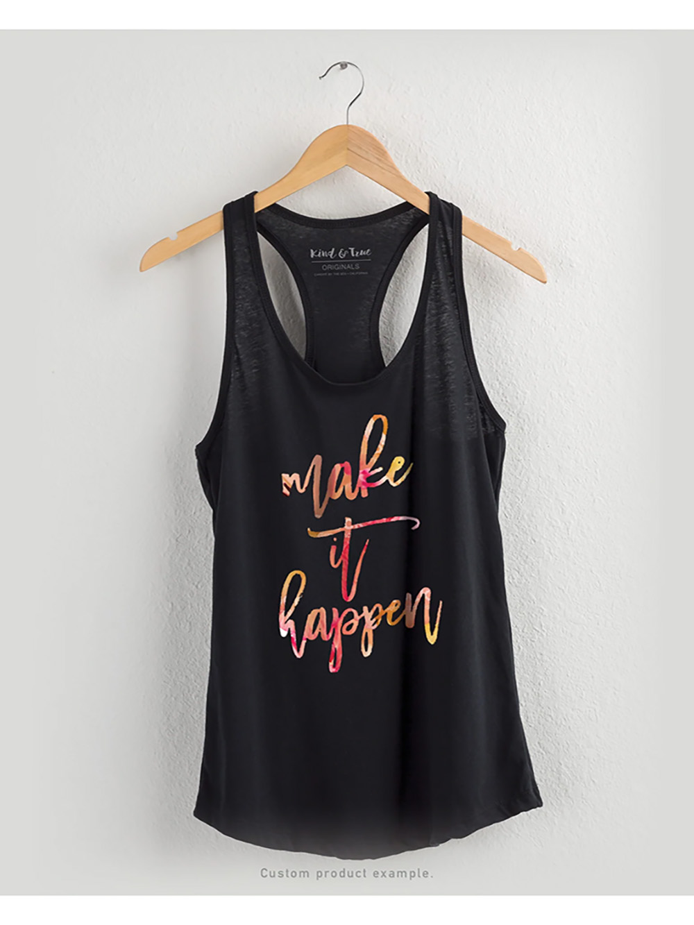 Custom tank tops printing with branded finishes