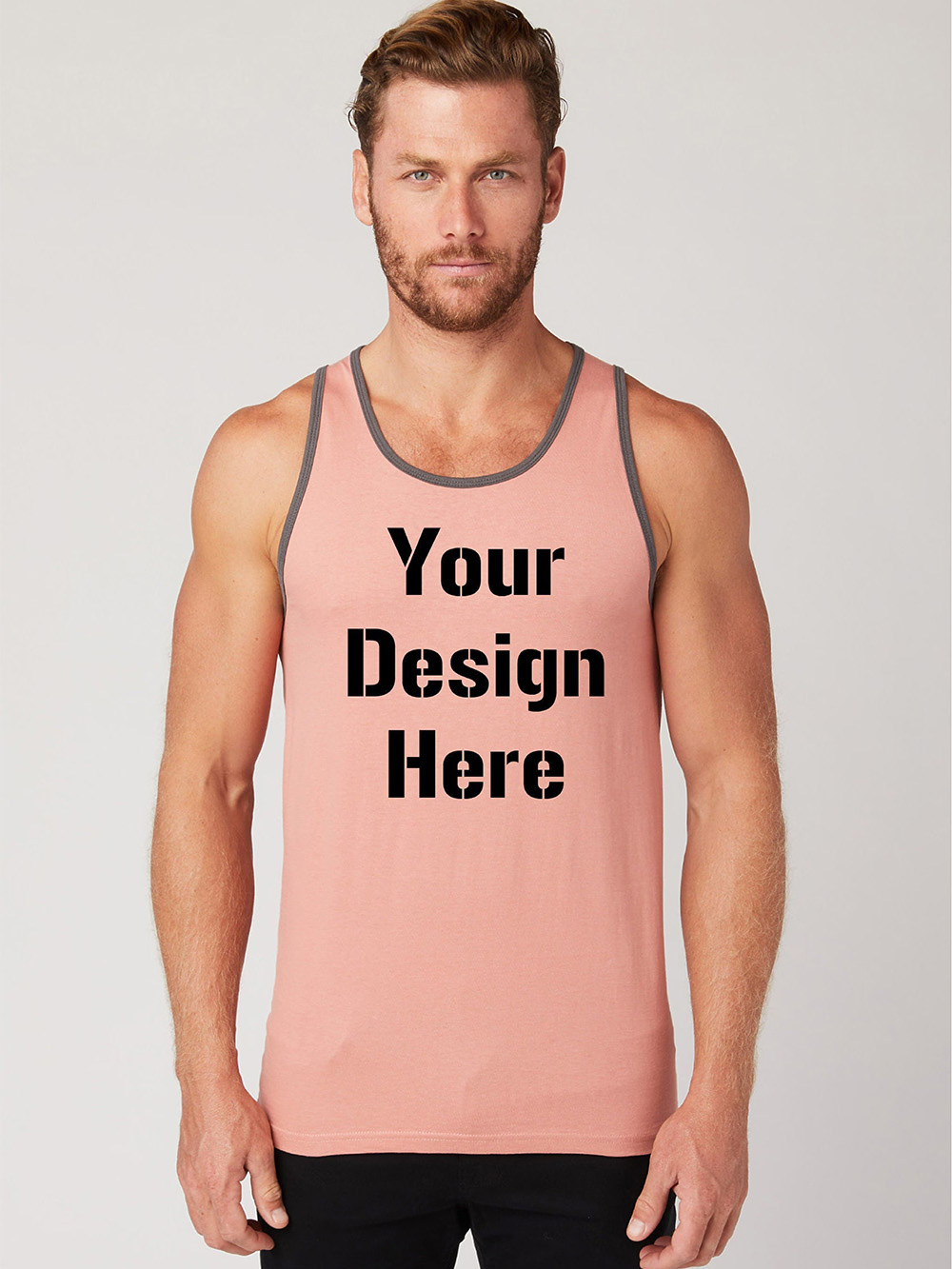 Custom tank tops printing with branded finishes