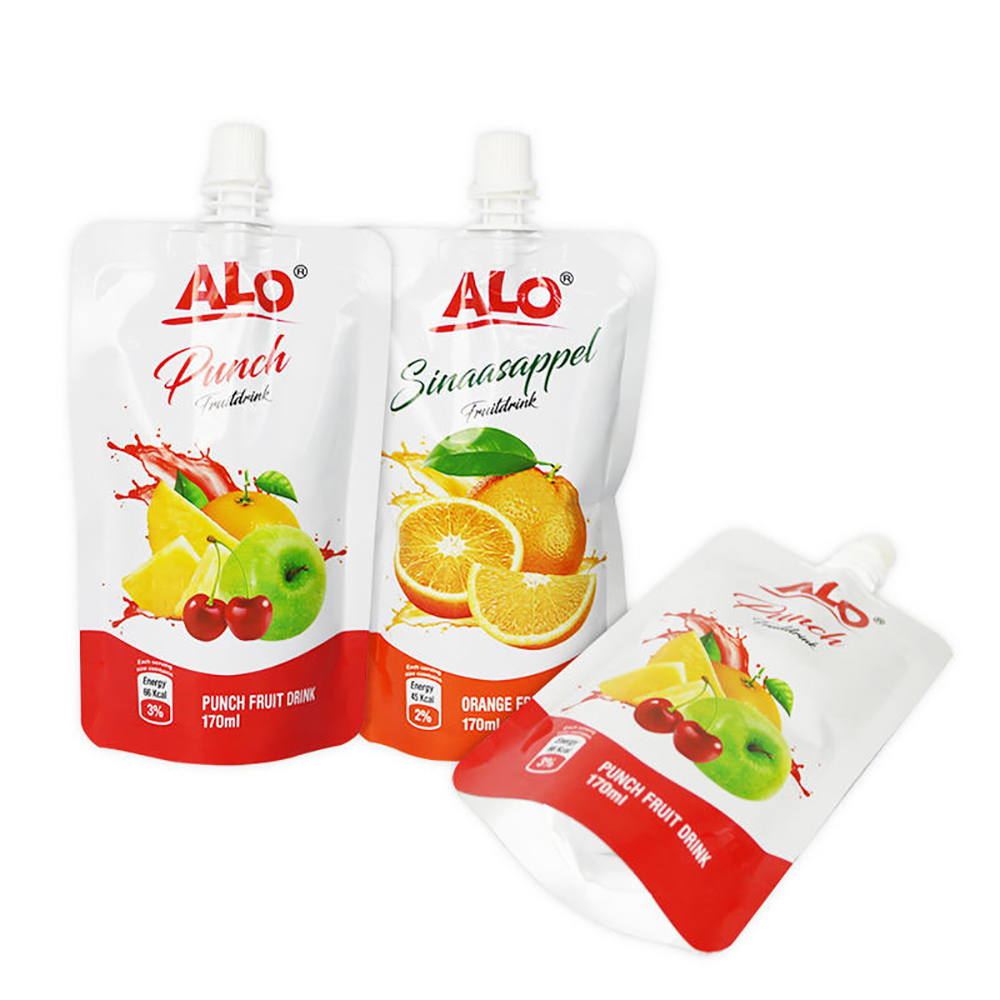 Doypack Spout Pouches quad seal juice bag