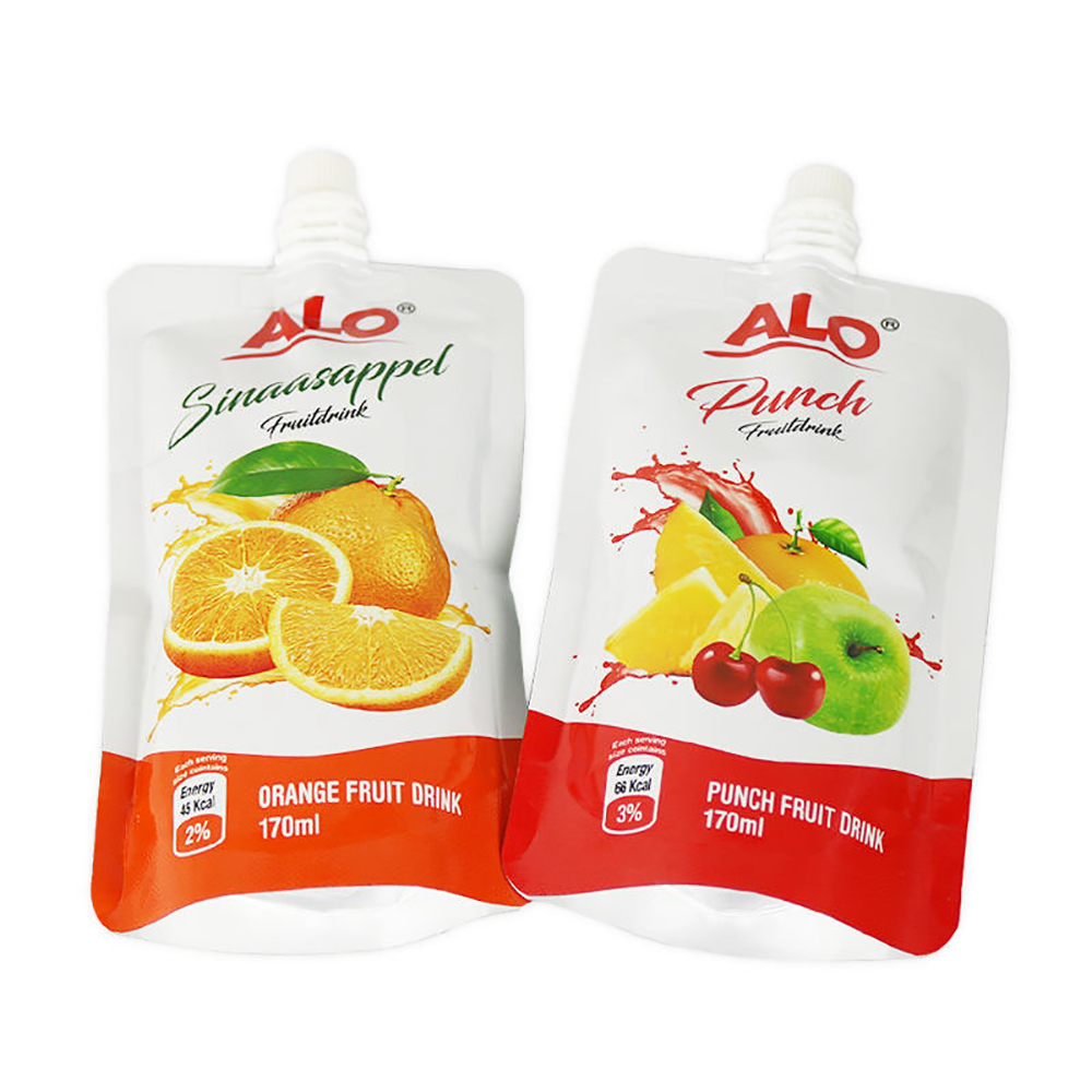 Doypack Spout Pouches quad seal juice bag