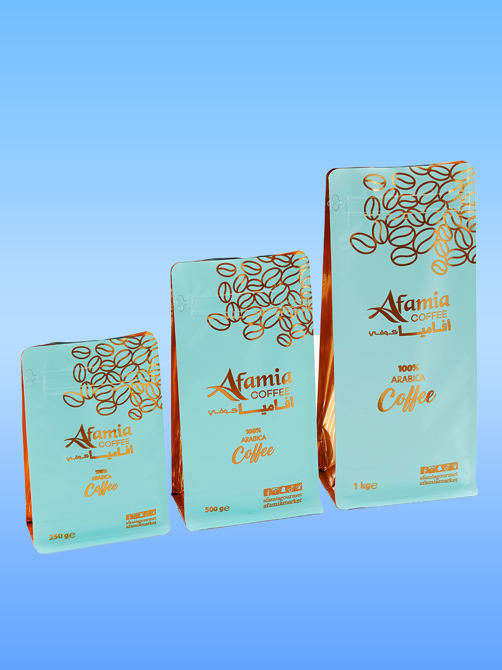 Gold Foil Coffee Bags with Valve