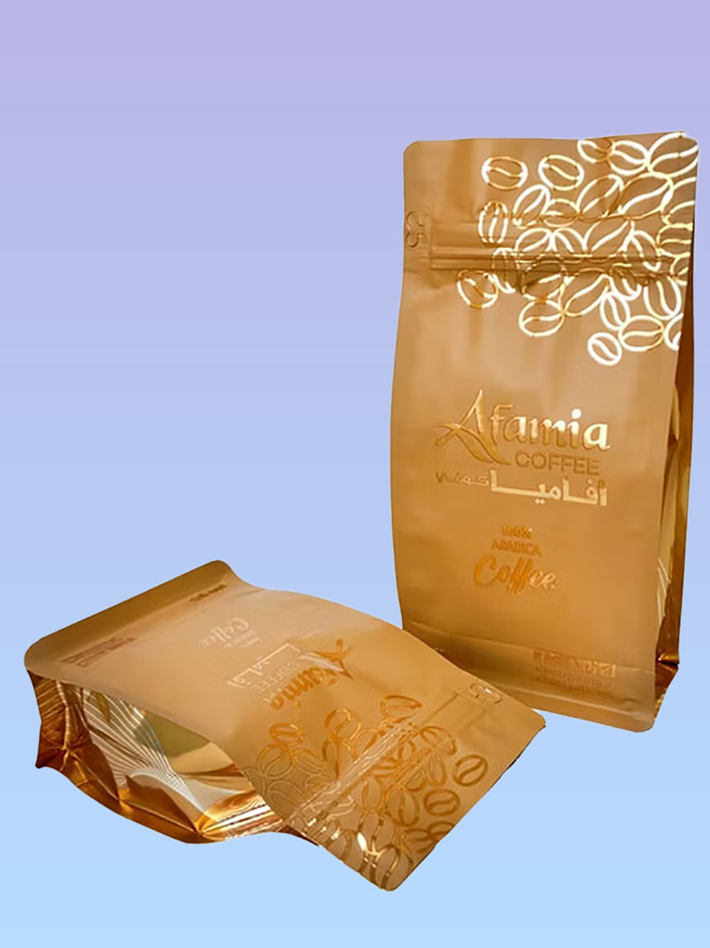 Gold Foil Coffee Bags with Valve