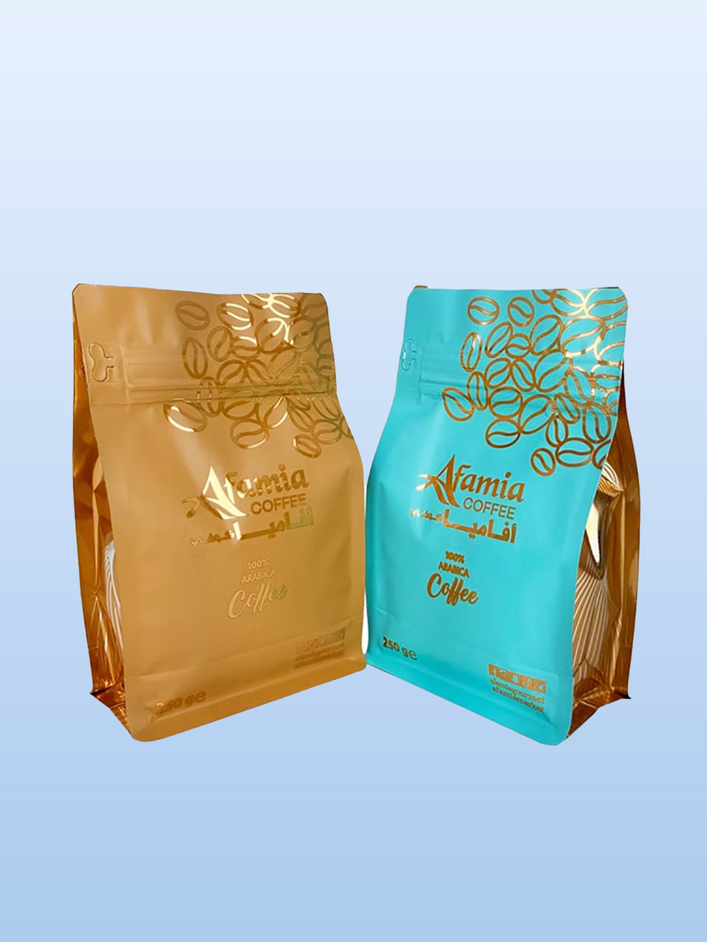 Gold Foil Coffee Bags with Valve