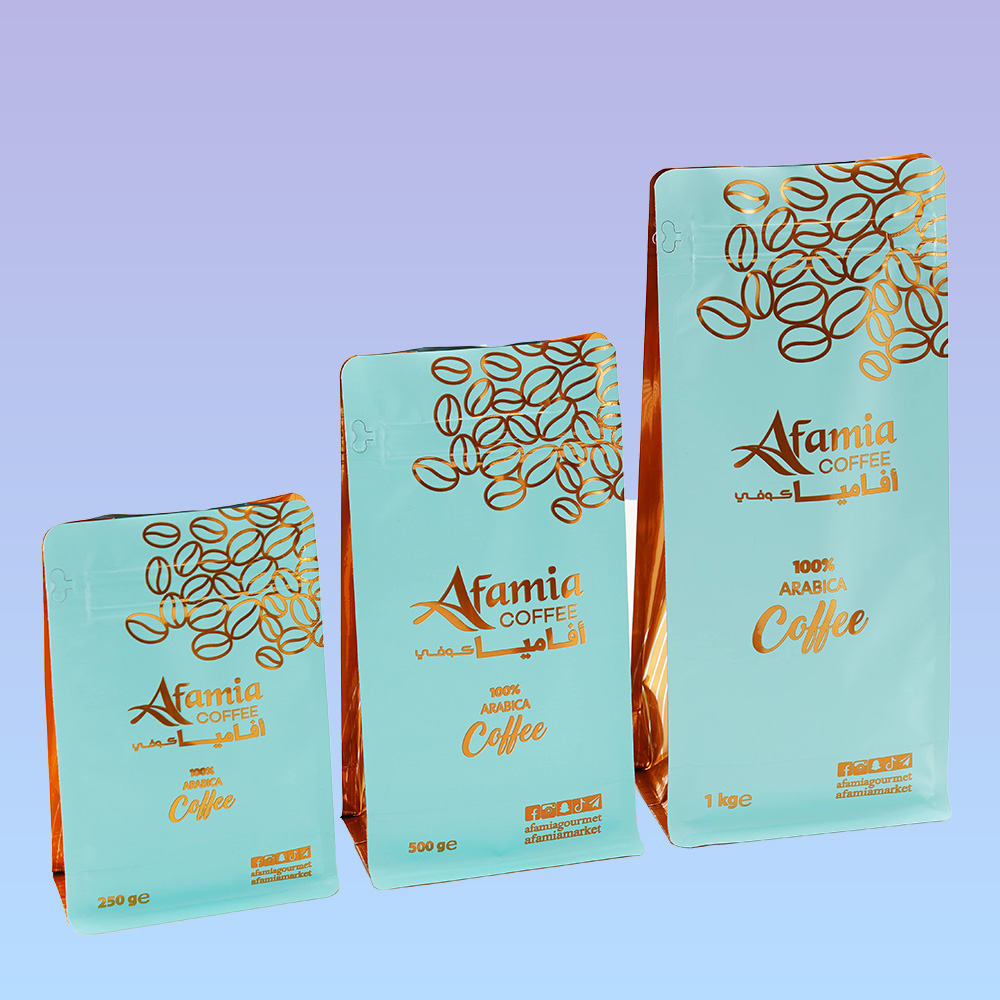 Gold Foil Coffee Bags with Valve