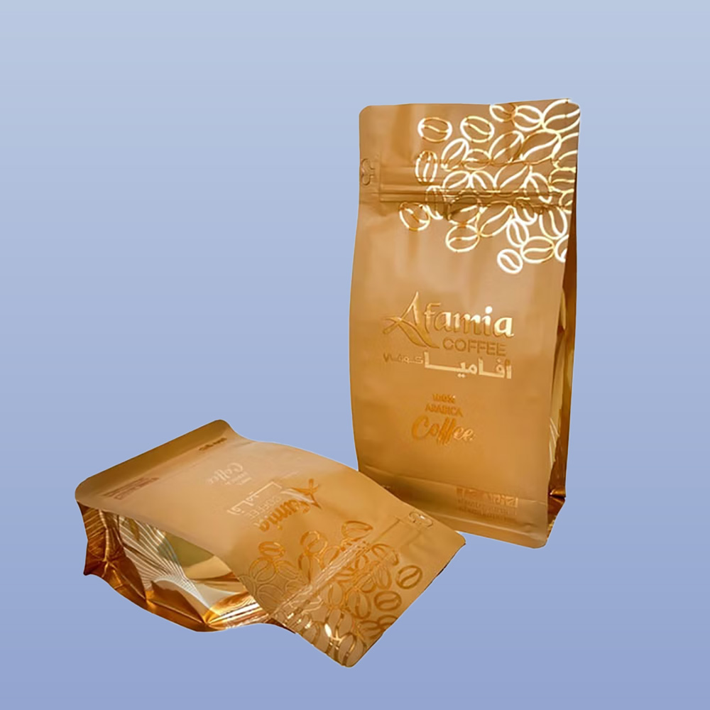 Gold Foil Coffee Bags with Valve