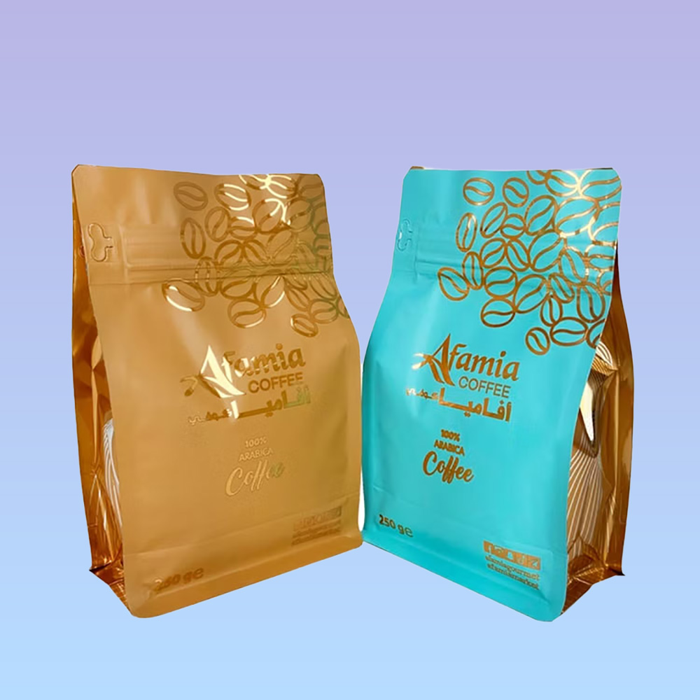 Gold Foil Coffee Bags with Valve