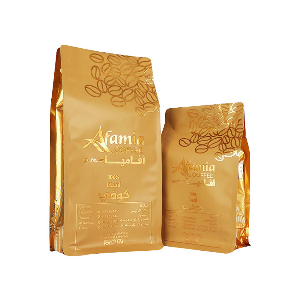 Gold Foil Coffee Bags with Valve