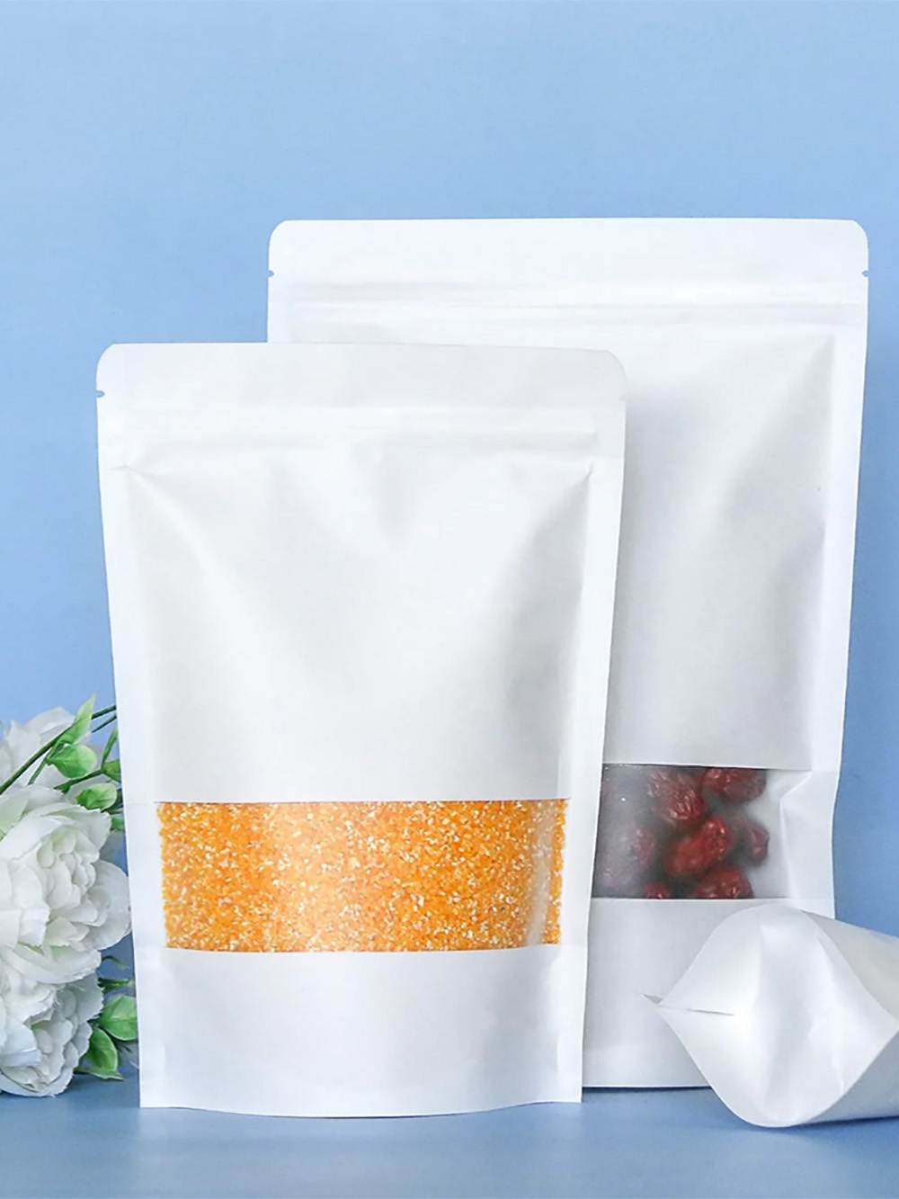 Kraft Stand Up Pouches with Window