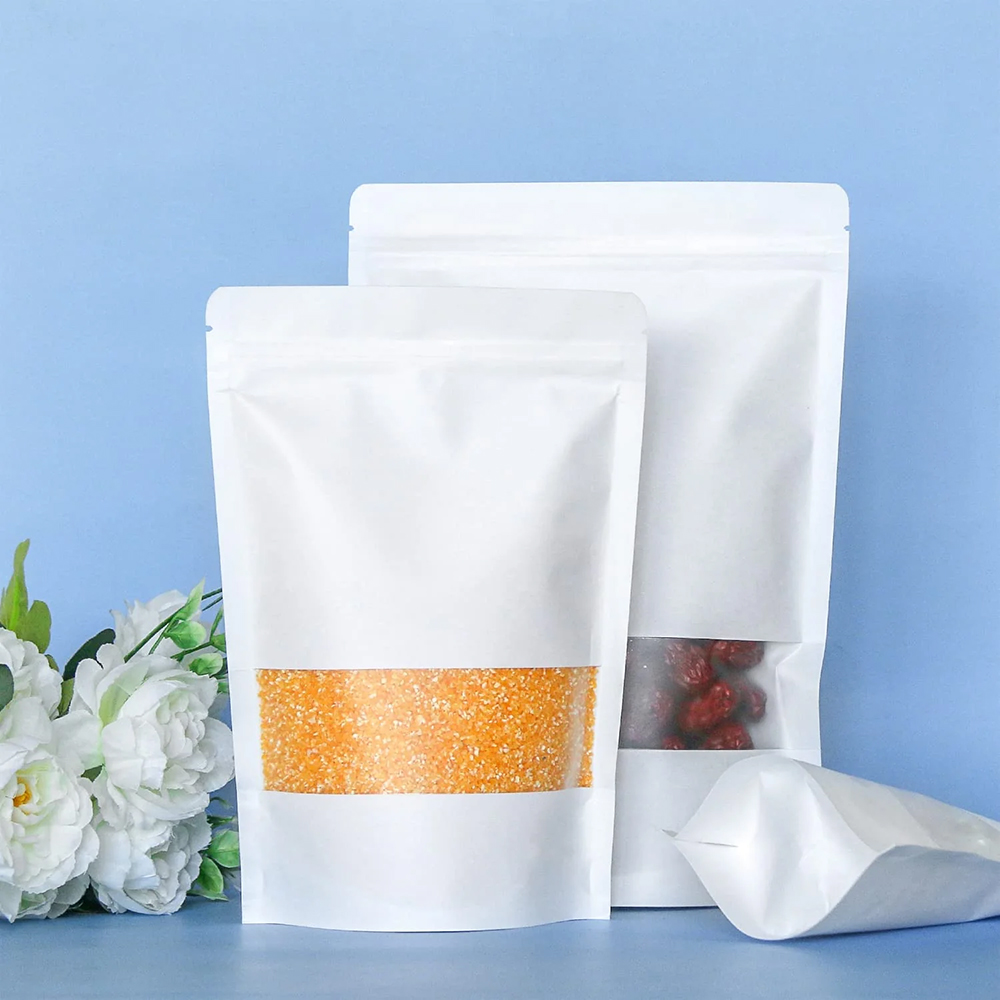 Kraft Stand Up Pouches with Window