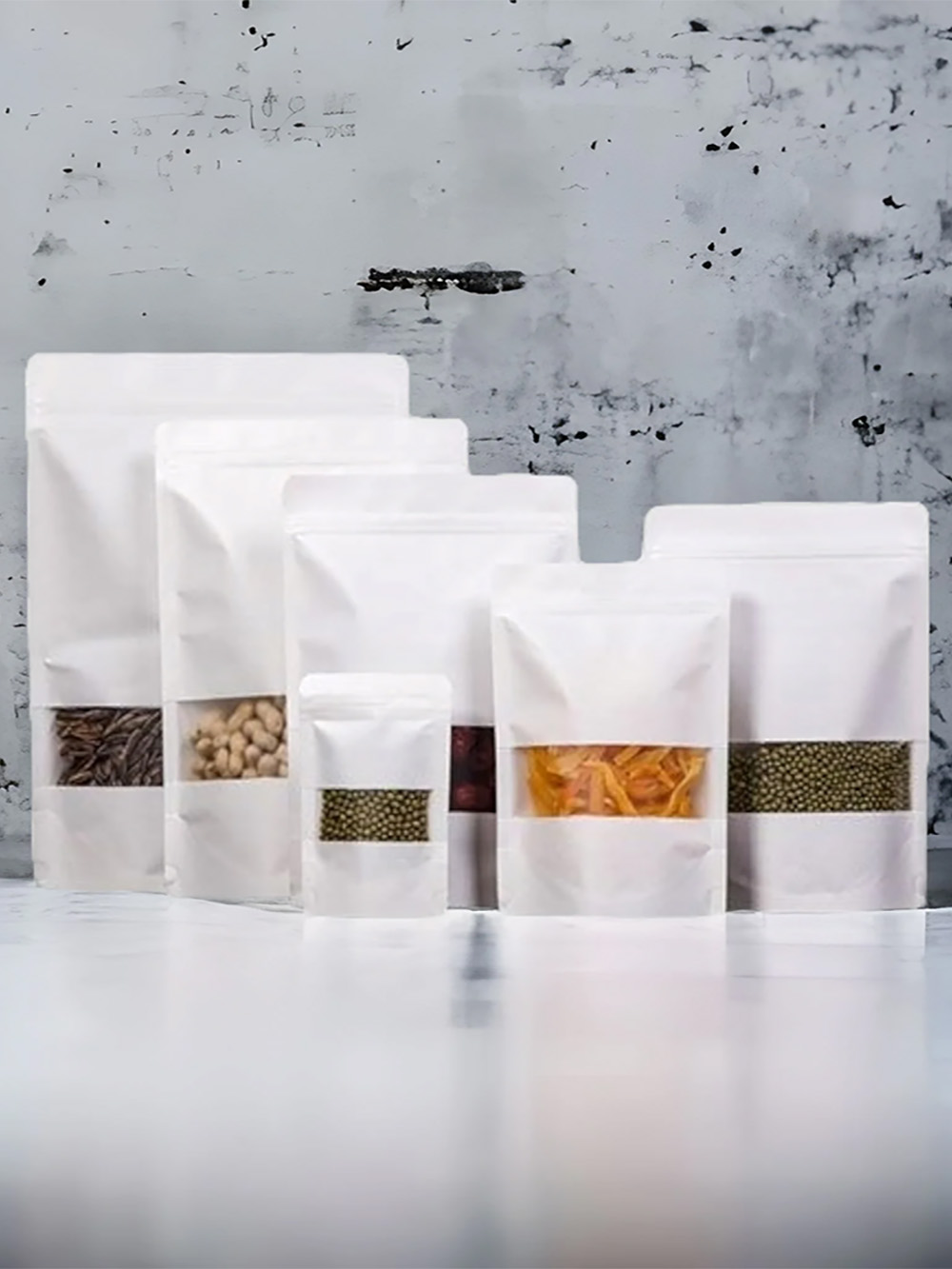 Kraft Stand Up Pouches with Window