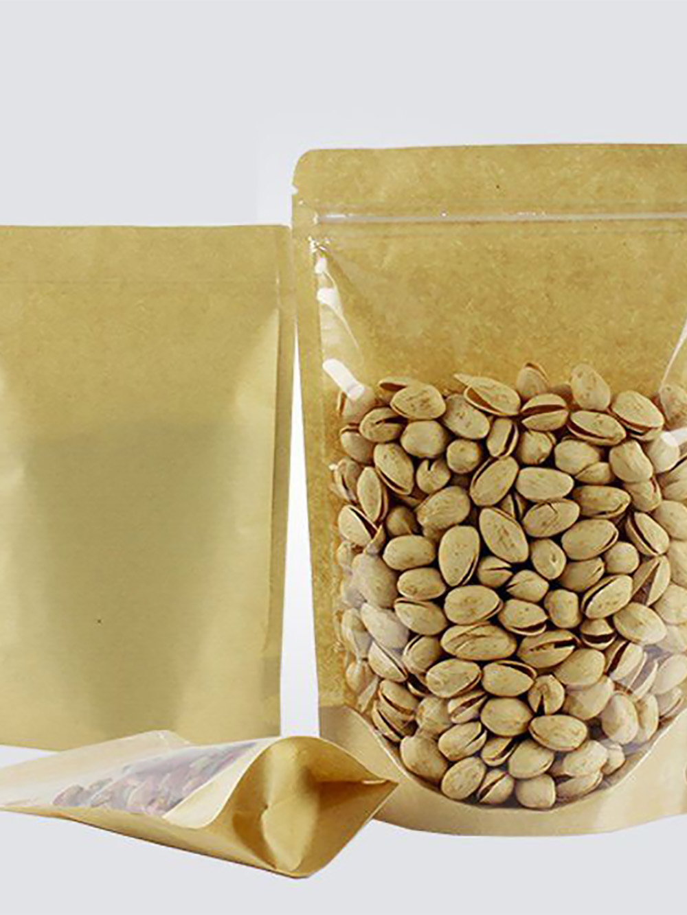 Kraft Stand Up Zipper Pouches