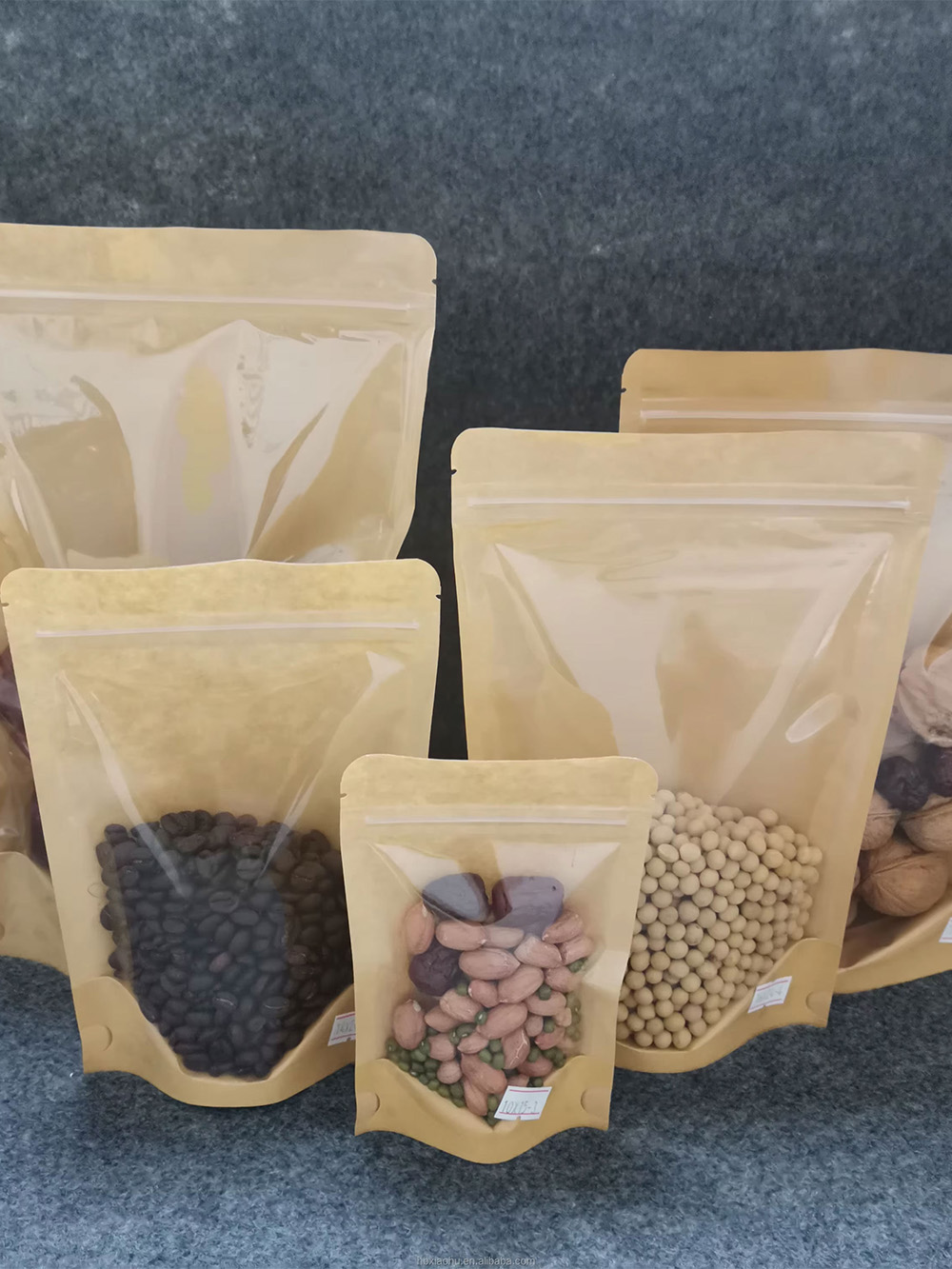 Kraft Stand Up Zipper Pouches