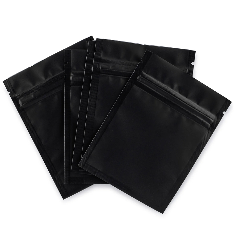 Matte Black Child Resistant Mylar Bags