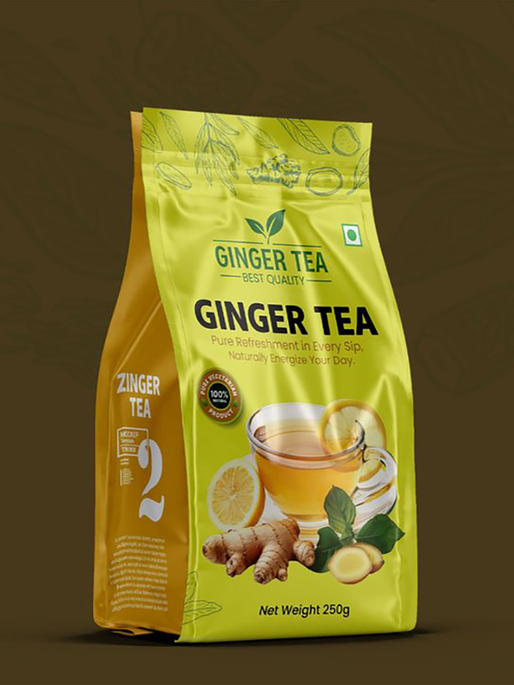 Metalized Flat Bottom Tea Pouches