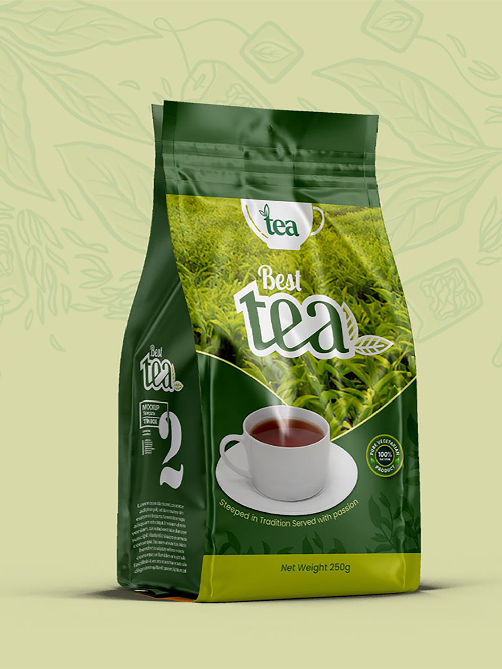 Metalized Flat Bottom Tea Pouches