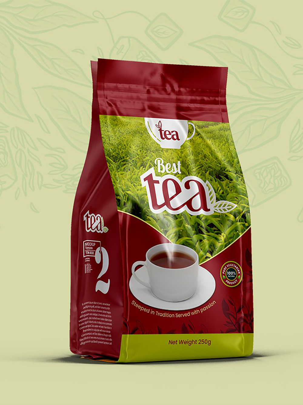 Metalized Flat Bottom Tea Pouches