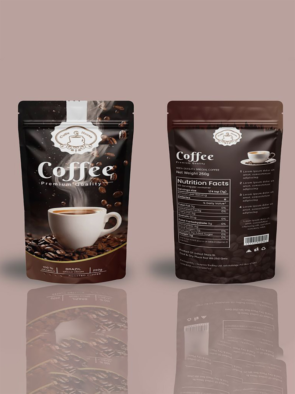 Recyclable Coffee Packaging Pouches