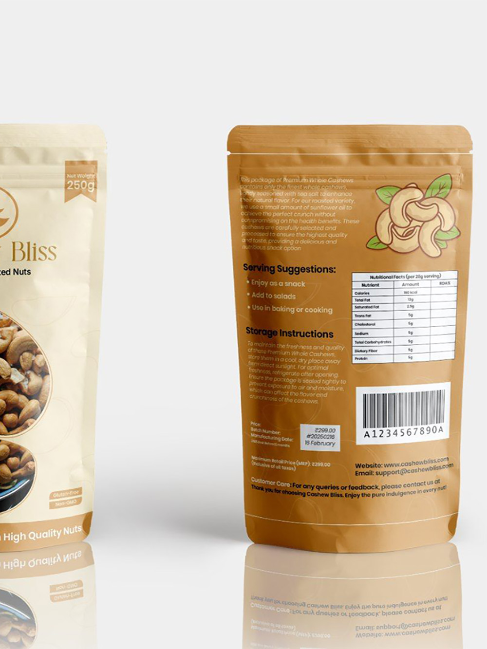 Stand Up Zipper Pouches for Nuts Packaging