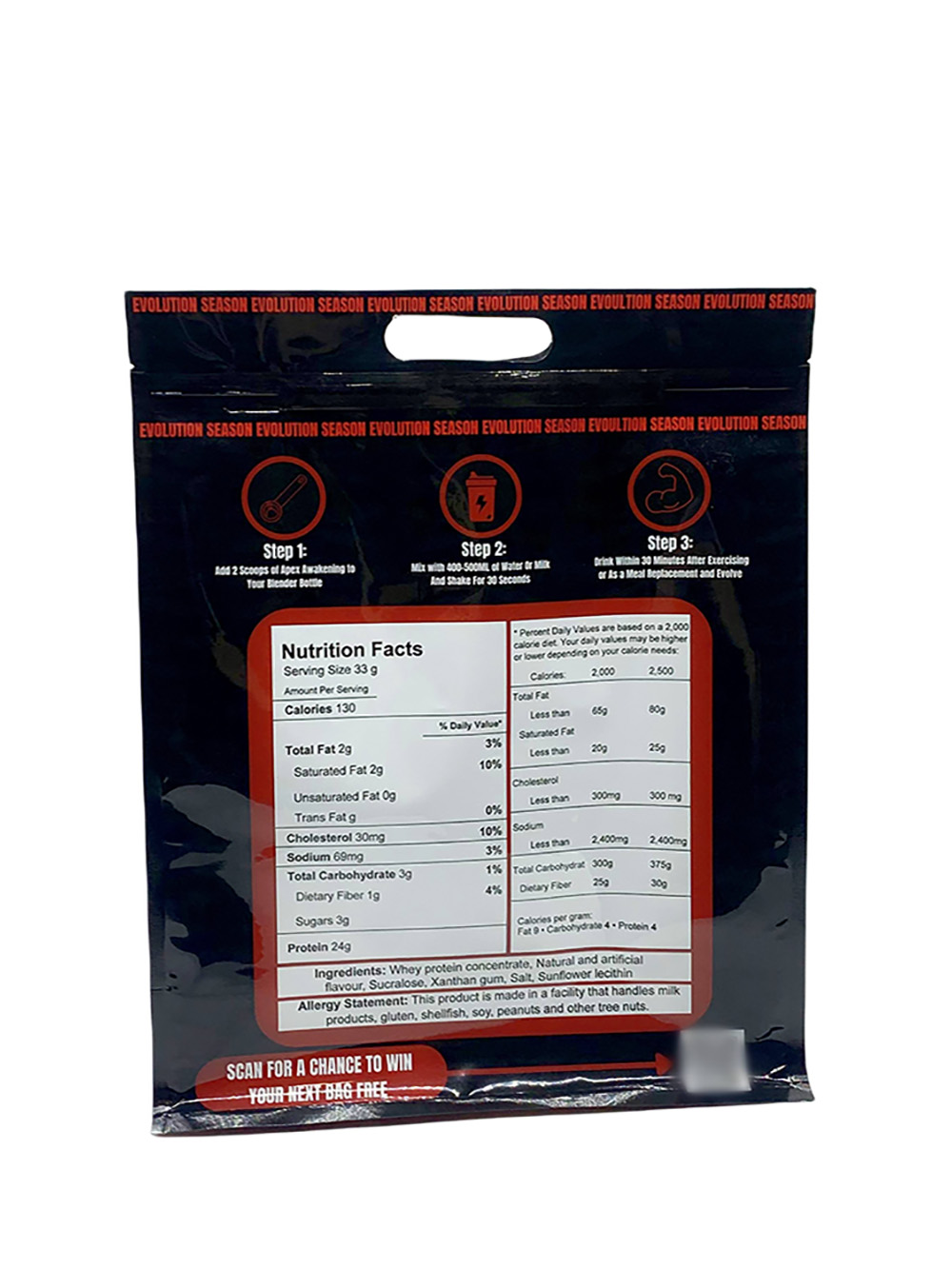 Whey Protein Powder Flat Bottom Pouches