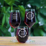 Wine Glasses Printing with with custom branding & logo