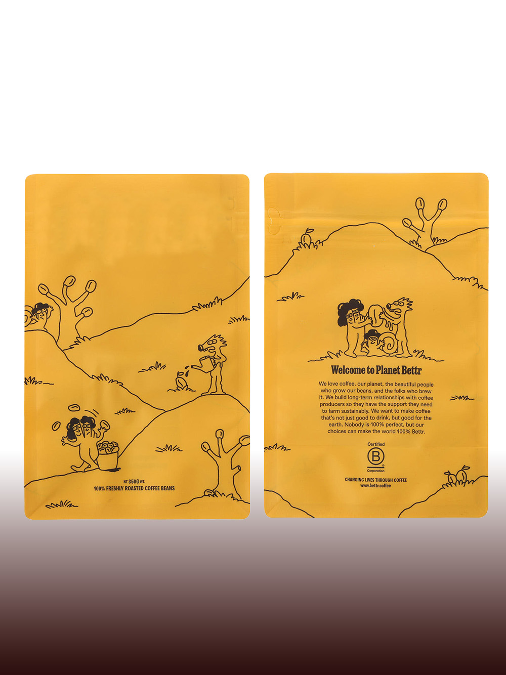 Choose yellow coffee packaging bags for eye-catching branding. Durable material with custom printing options to make your product stand out on shelves.