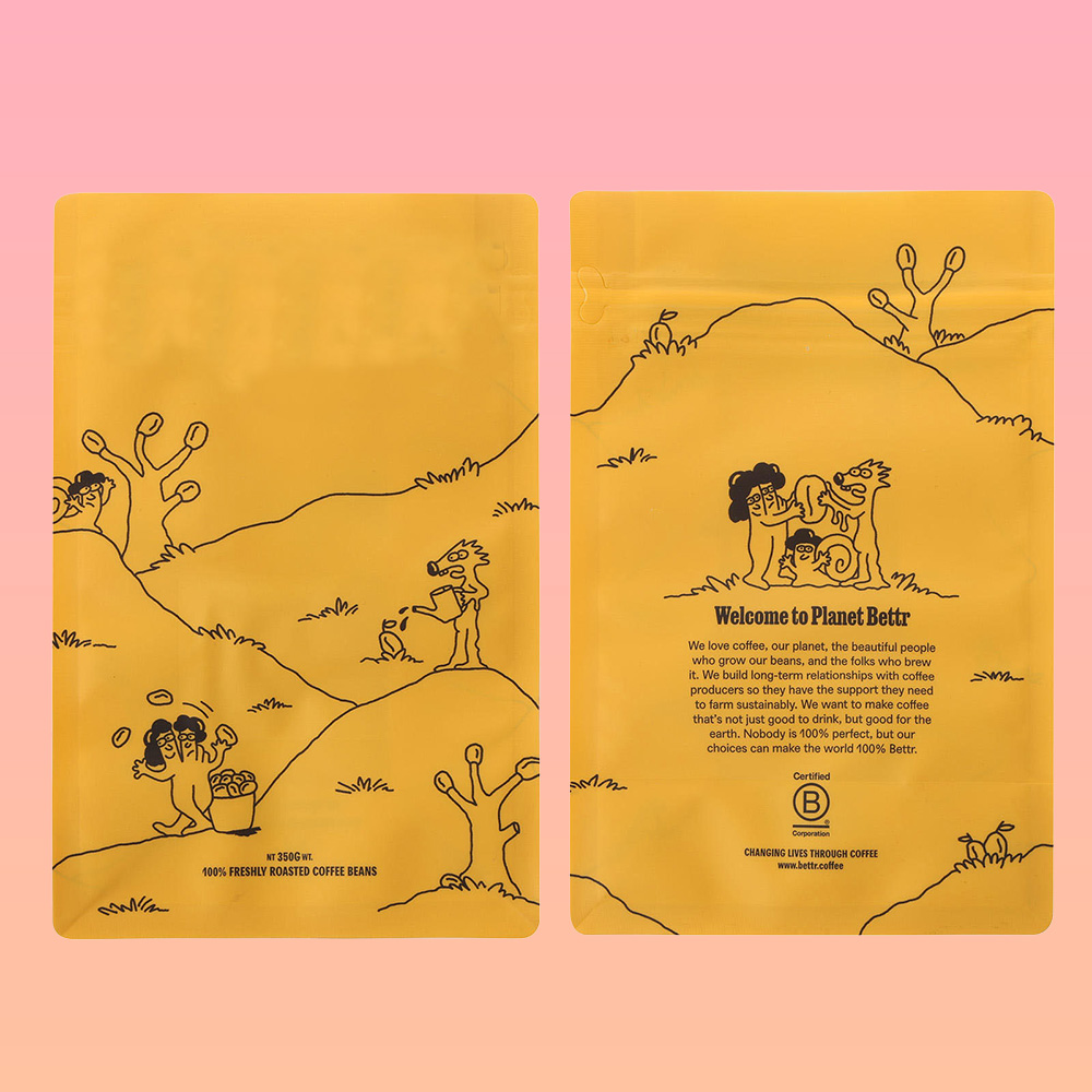 Yellow Coffee Packaging Bags