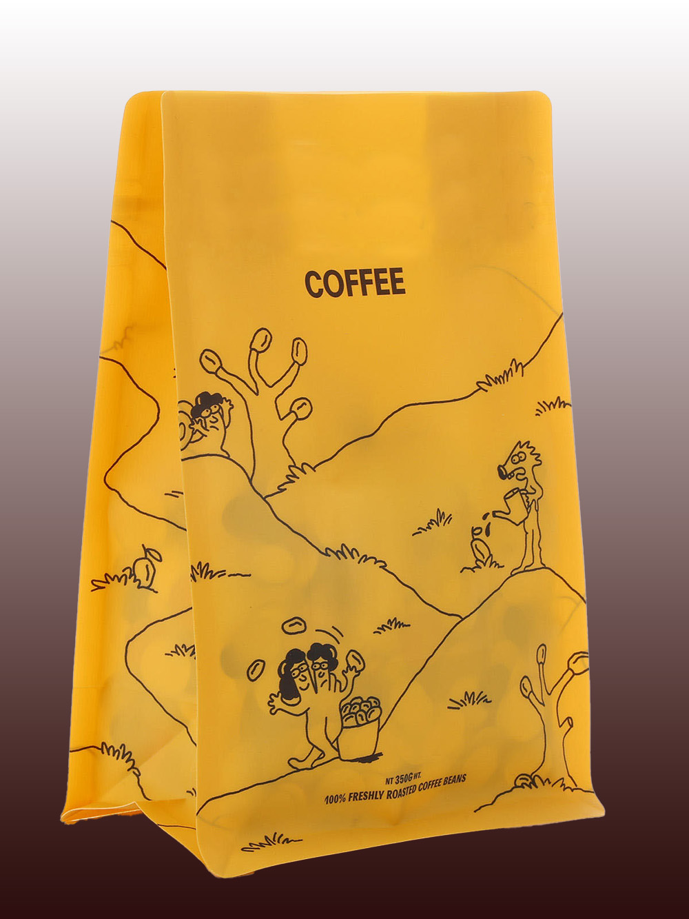 Choose yellow coffee packaging bags for eye-catching branding. Durable material with custom printing options to make your product stand out on shelves.