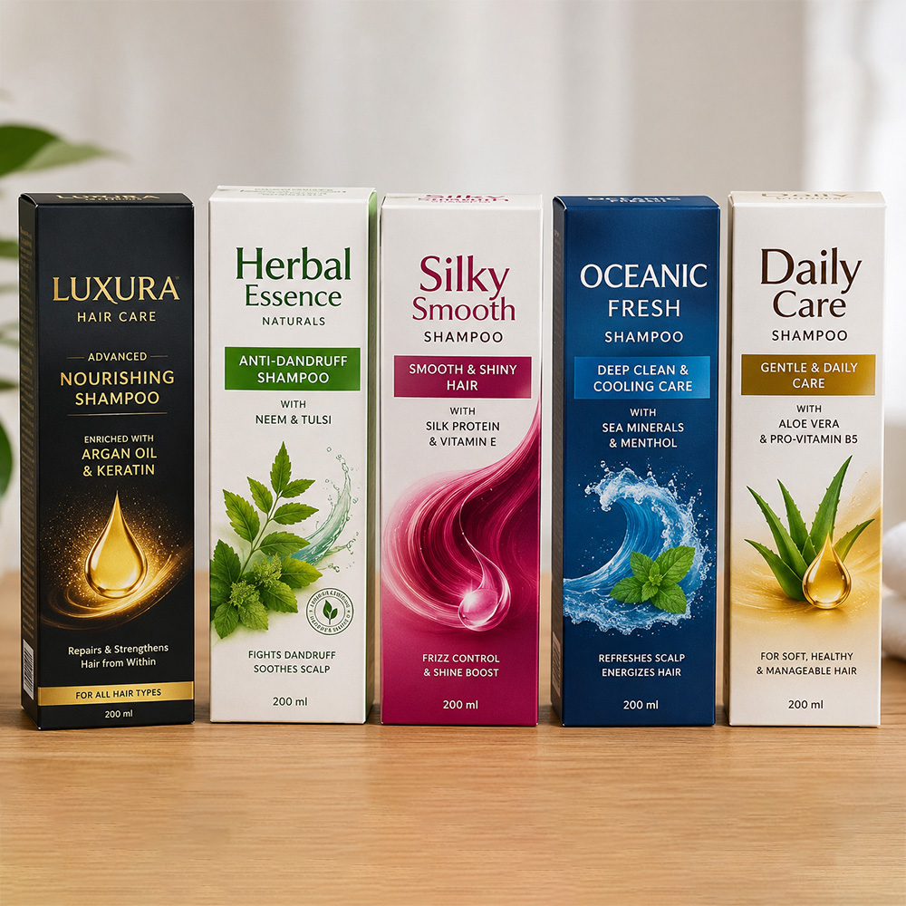 Premium custom shampoo packaging boxes