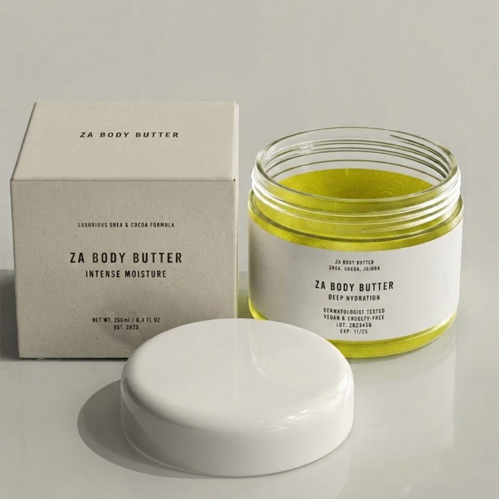 Custom printed body butter boxes for cosmetic packaging