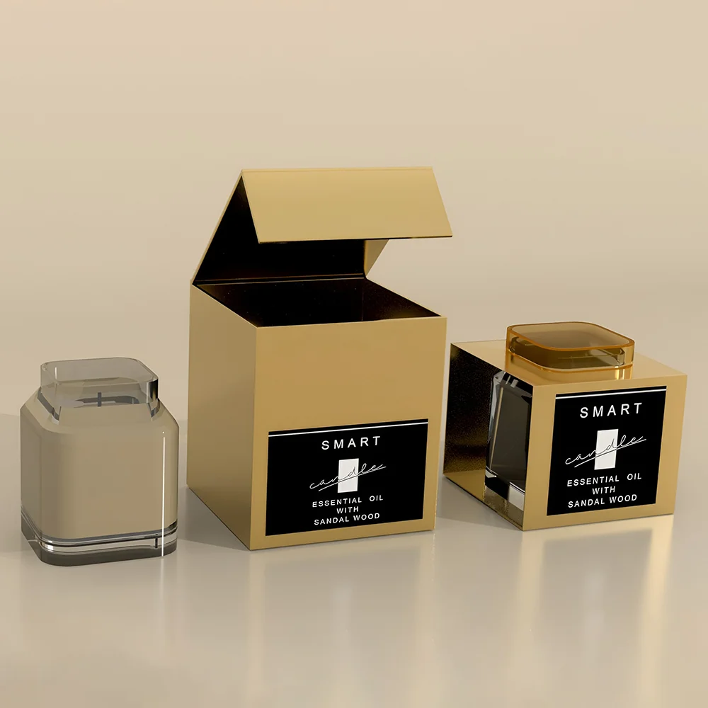 Custom candle rigid boxes with logo and premium finish