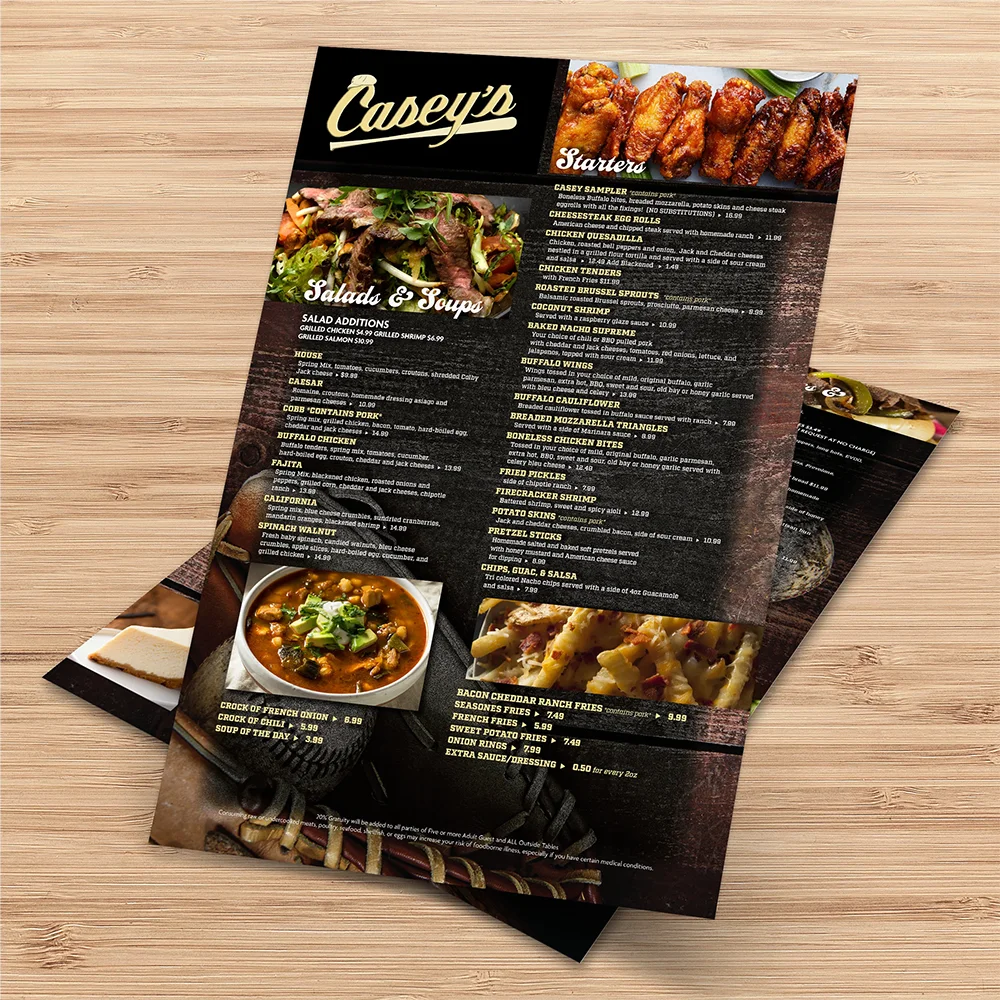 Menus Printing