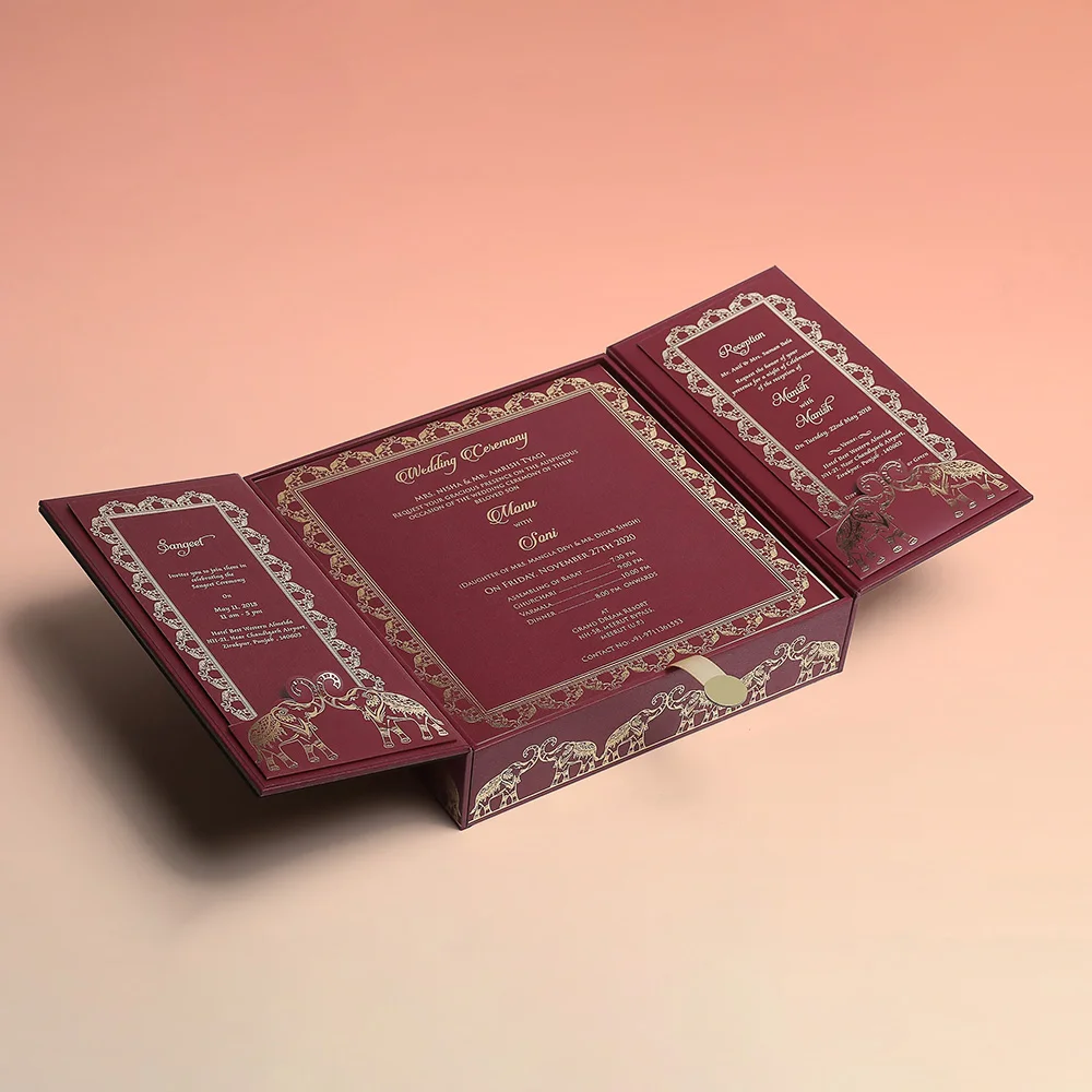 Luxury invitation rigid boxes for premium event packaging