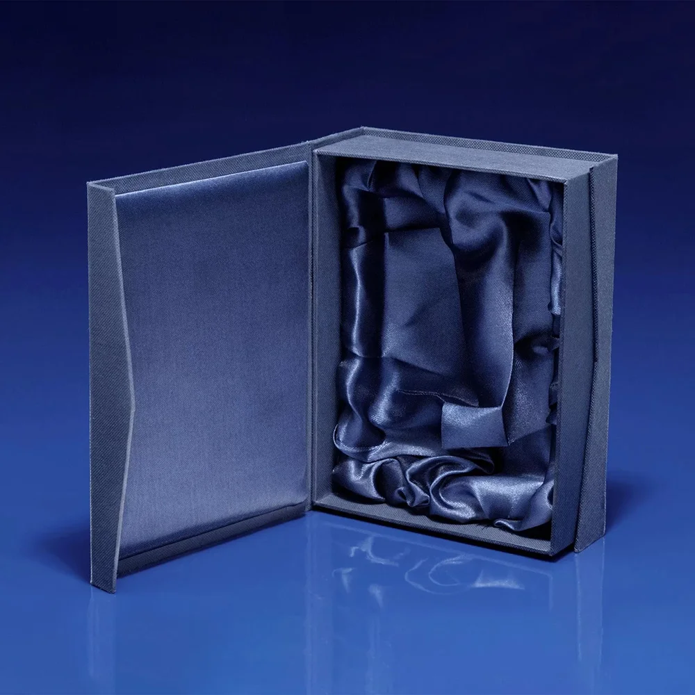 Custom satin lined rigid boxes with elegant interior finish