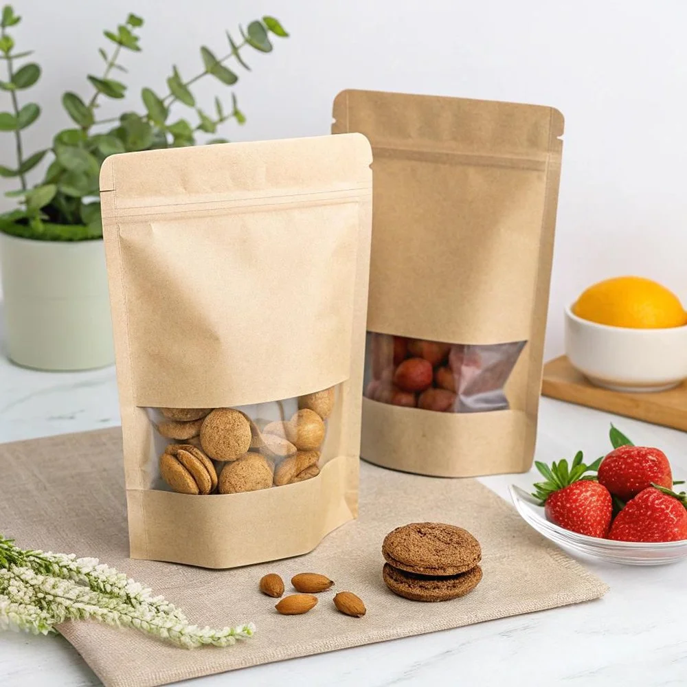 Compostable Stand Up Pouches with Window