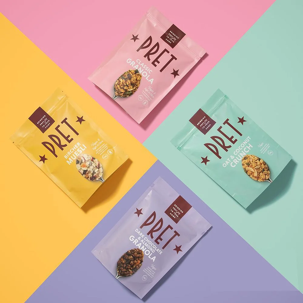 Custom Flat Pouches with Zipper for Snacks Packaging Supplier