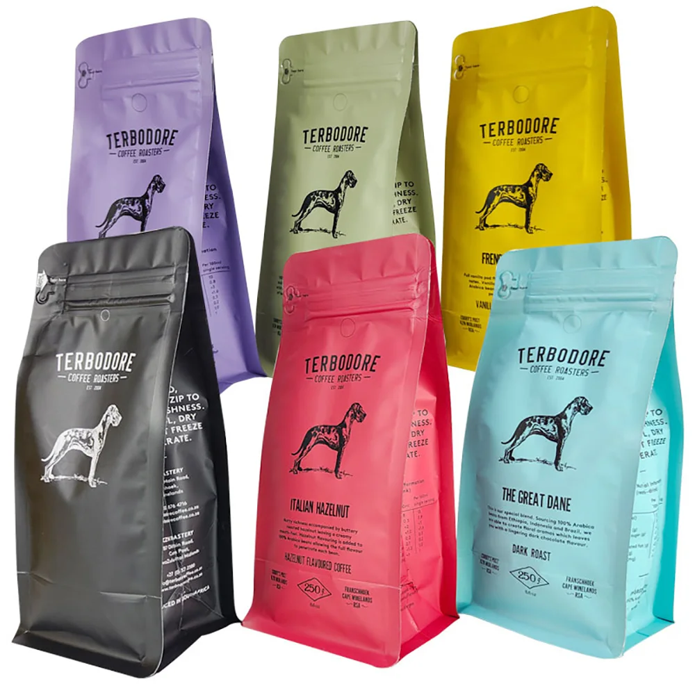 Degassing Valve Coffee Bags Side Gusset Heat Sealable Packaging Pouch