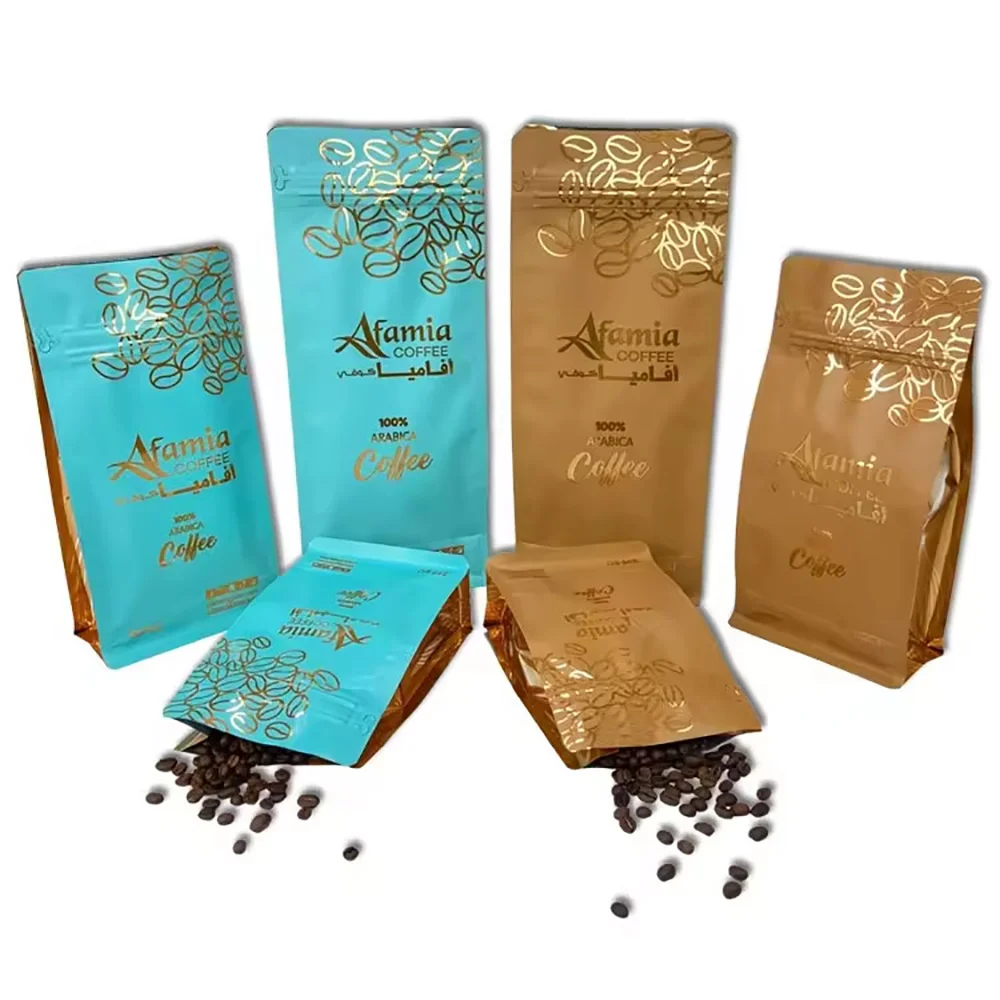 Gold Foil Coffee Bags with Valve