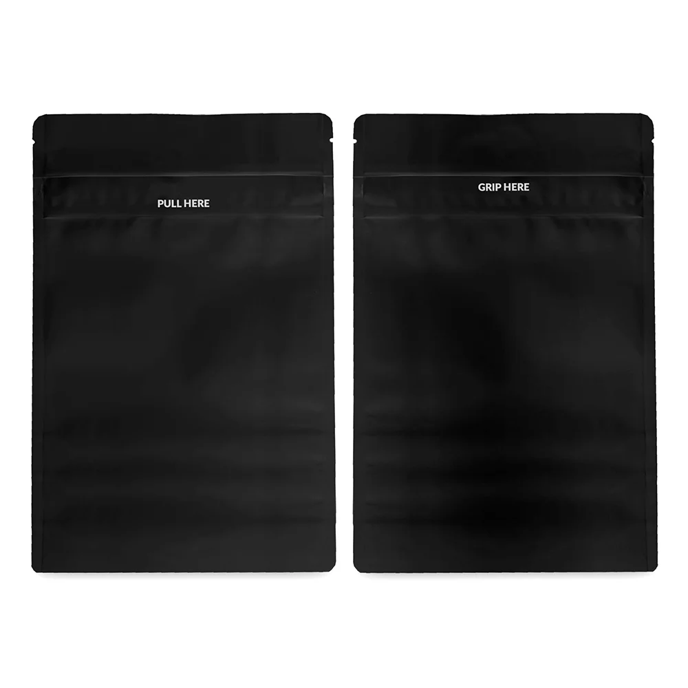 Matte Black Child Resistant Mylar Bags